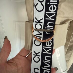 Calvin Klein neutral beige Dress with Logo Belt size M